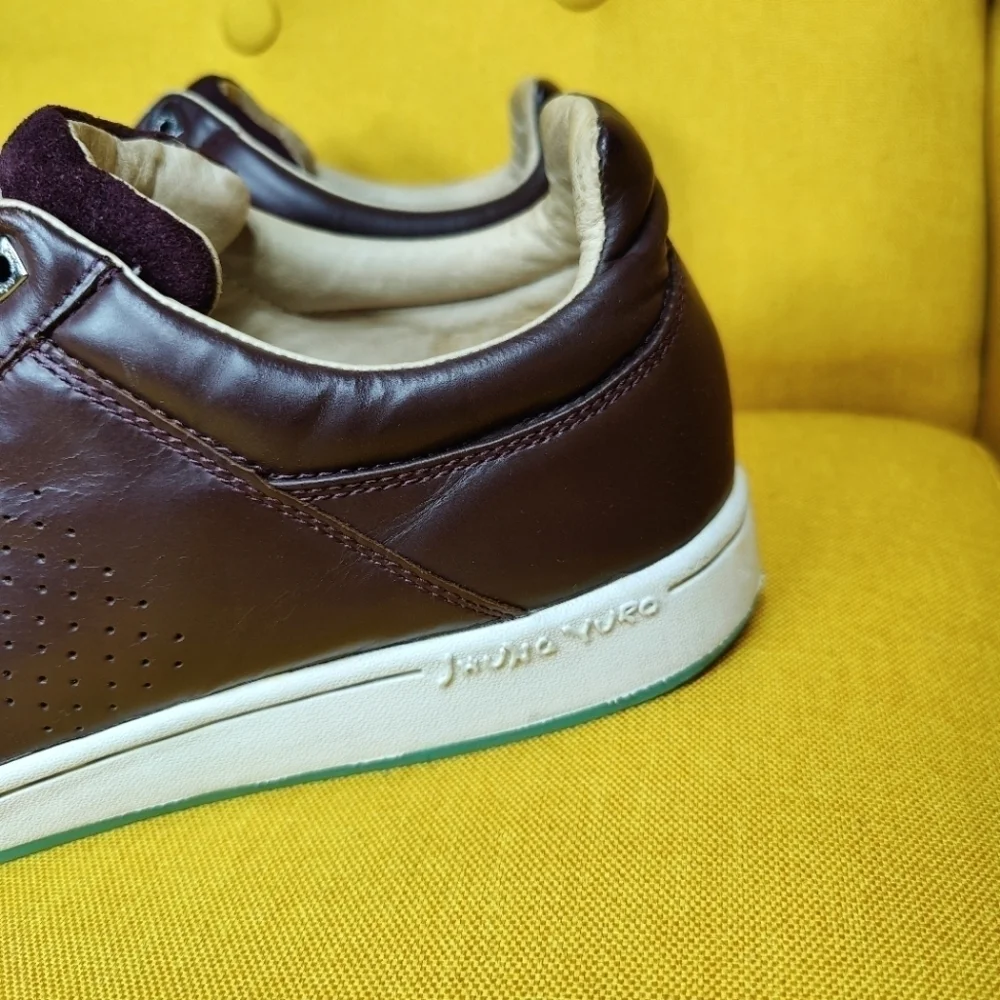 Jhung Yuro Exotic Leather Casual Grey Burgundy Sneakers Men's Shoes Size 11